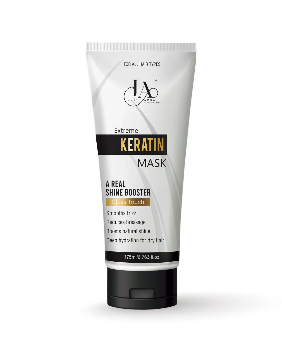 Just Amna Extreme Keratin Mask for smooth, frizz-free hair.